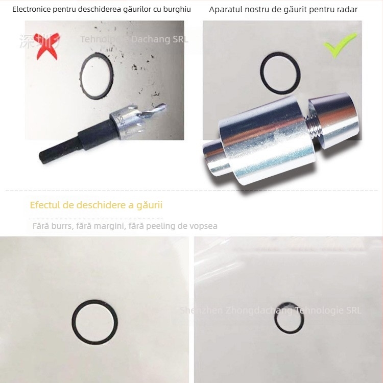 Hole Opener din oțel inoxidabil pentru Reversing Radar – Drill Bit, Burr-Free, 12V, Model 15-32, Probe 8, Alarmă: Buzzer