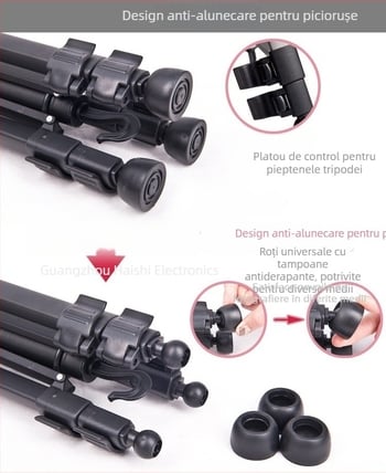 Weifeng WF-3520/3540/3560 DSLR Trepied Portabil cu Cap 3D PTZ, Aliaj de Aluminiu, Încărcare 3 kg, Greutate 0,92 kg, Include Placă cu Eliberare Rapidă