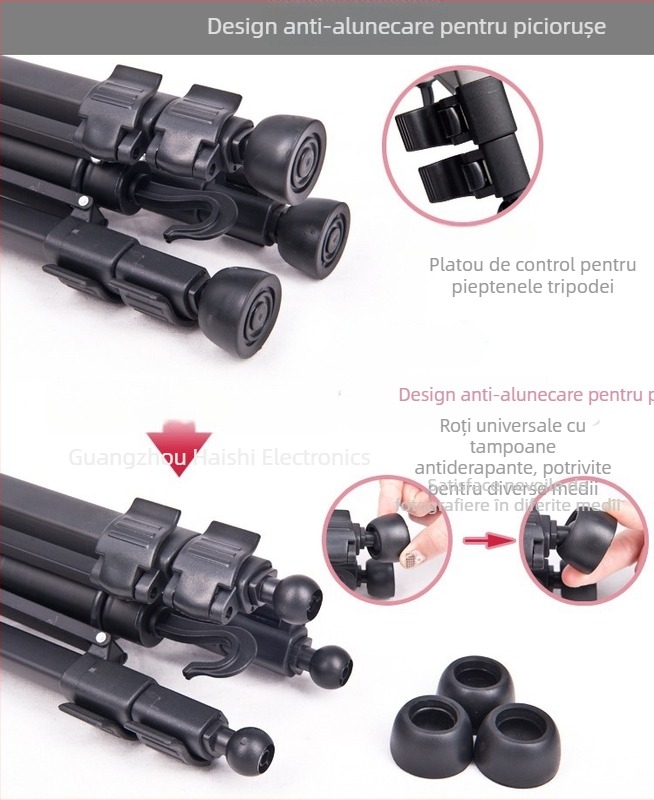Weifeng WF-3520/3540/3560 DSLR Trepied Portabil cu Cap 3D PTZ, Aliaj de Aluminiu, Încărcare 3 kg, Greutate 0,92 kg, Include Placă cu Eliberare Rapidă