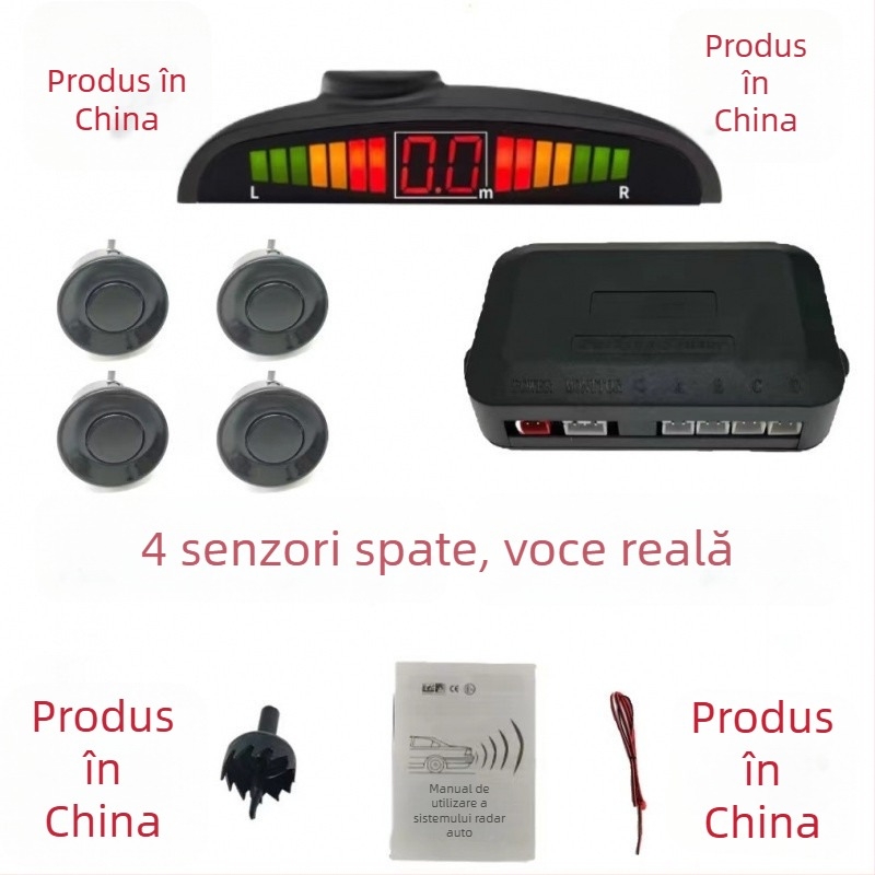Radar posterior cu 4 sonde, 24V, avertizare vocală – Chi Weng