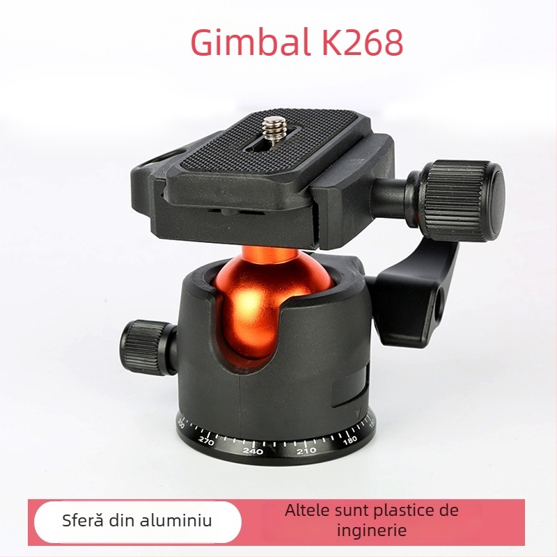 Jiebao D-2AQ2 cap de bal pentru trepied DSLR – rotire de 360°, port filet 3/8 inch, corp din aliaj de aluminiu, compatibil cu camere DSLR, 350 g