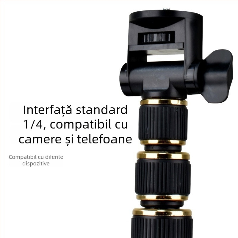 Tripod de podea din aliaj de aluminiu cu 3D PTZ, pentru telefoane mobile și tablete, capacitate de încărcare 2–5 kg