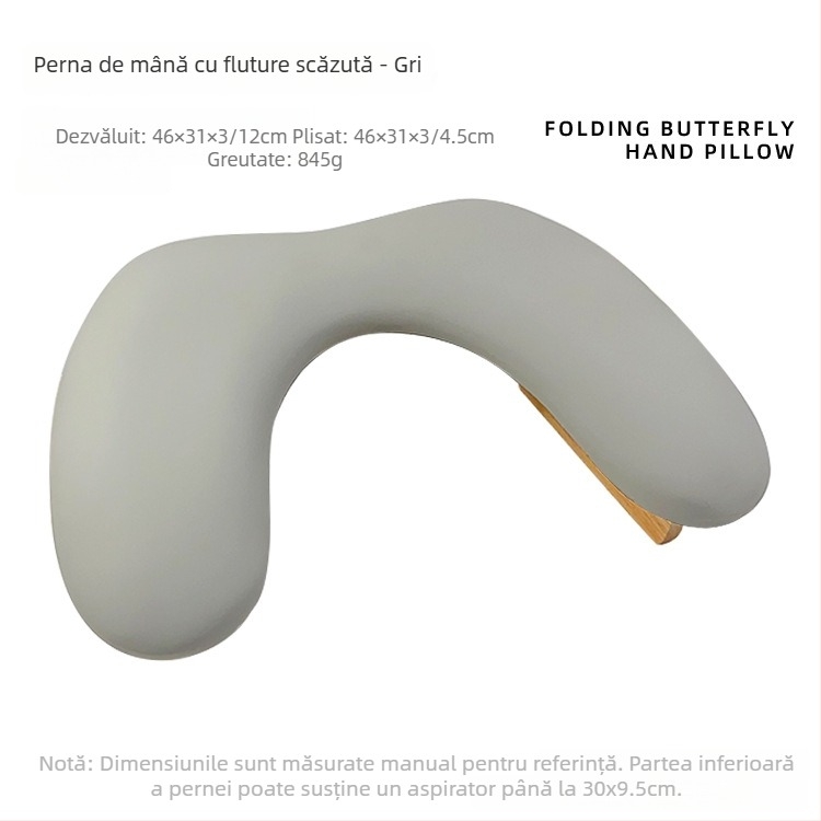 Pernuță pentru mâini la manichiură - design cu fluture, formă în U pliabilă, pernă moale pentru relaxarea oboselii