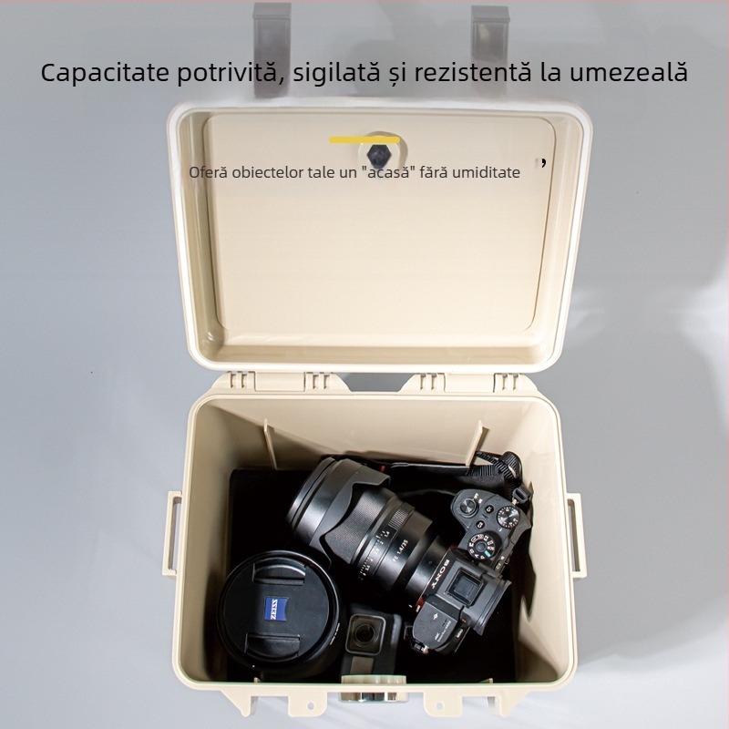 Cutie de depozitare rezistentă la umiditate pentru echipament fotografic – ABS, 25L, încuietoare cu cheie, interior cu burete, compatibil cu majoritatea modelelor