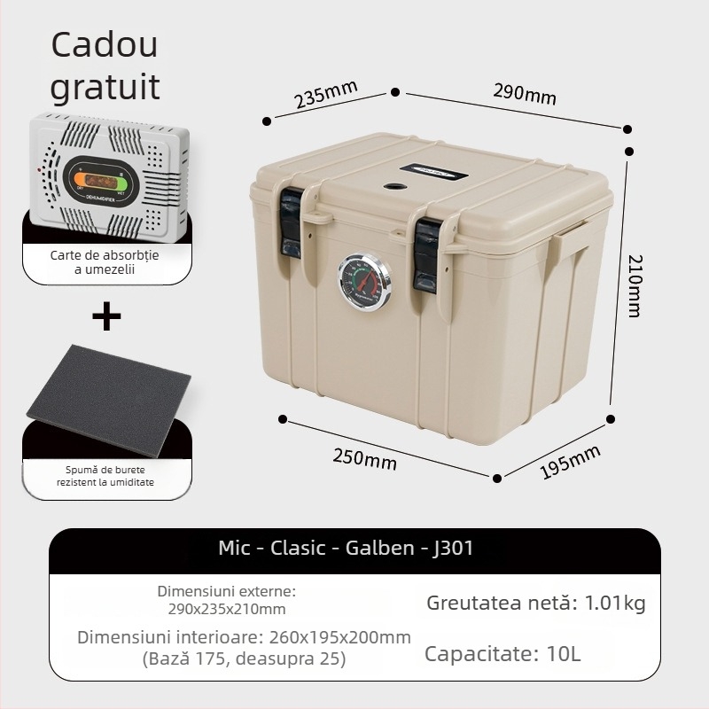 Cutie de depozitare rezistentă la umiditate pentru echipament fotografic – ABS, 25L, încuietoare cu cheie, interior cu burete, compatibil cu majoritatea modelelor