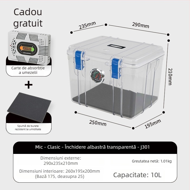 Cutie de depozitare rezistentă la umiditate pentru echipament fotografic – ABS, 25L, încuietoare cu cheie, interior cu burete, compatibil cu majoritatea modelelor