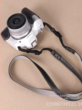 Husă PU pentru Canon R50/R100 și bază, geantă foto portabilă, stil pe umăr, rezistentă la uzură și la șocuri, set retro pe jumătate