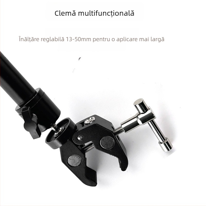 Bară de susținere pentru cameră pe sistem de șine, din aliaj de aluminiu, 2 secțiuni, diametru 16/20 mm, greutate 375 g