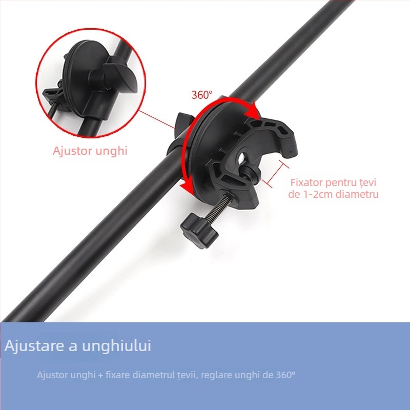 Suport universal pentru telefon cu braț transversal superior și stativ pentru microfon pentru filmare și înregistrare (Material: Fier inoxidabil; Tip: Model universal; Stil: Simplu; Personalizare: Susținut)