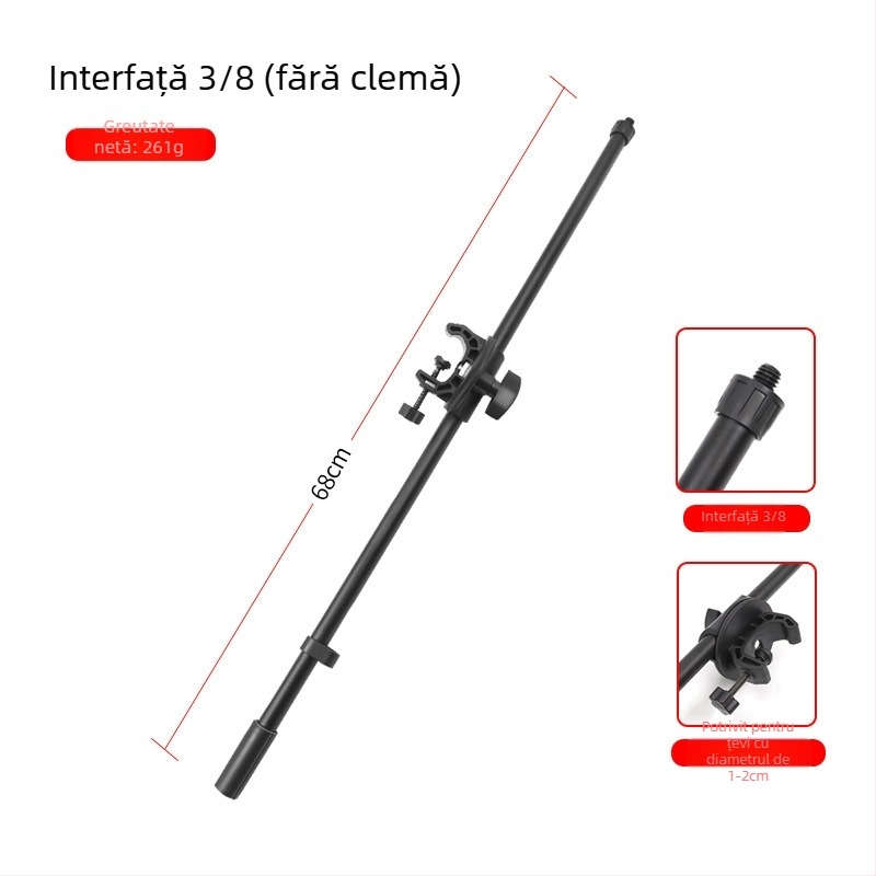 Suport universal pentru telefon cu braț transversal superior și stativ pentru microfon pentru filmare și înregistrare (Material: Fier inoxidabil; Tip: Model universal; Stil: Simplu; Personalizare: Susținut)