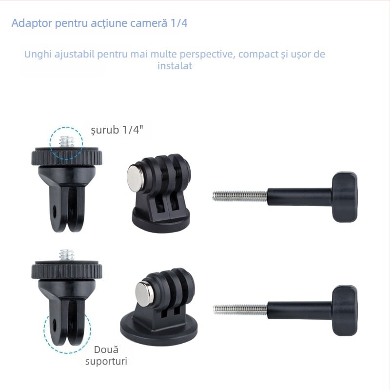 Adaptor pentru cameră de acțiune Insta360, bază cu șurub 1/4, pentru trepied și gimbal, ABS