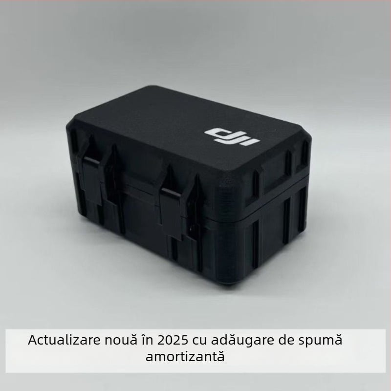 JX/07 Carcasă de protecție pentru DJI Action 5 Pro, 4 și 3 — husă din plastic cu burete și compartiment pentru baterie