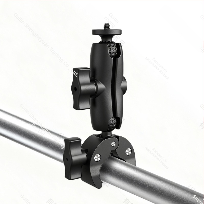 Foi de legătură din aliaj de aluminiu cu cap bal 25 mm pentru suporturi camere de acțiune, compatibil cu montaj pe vehicul, adaptor pentru telefon mobil și ventuză