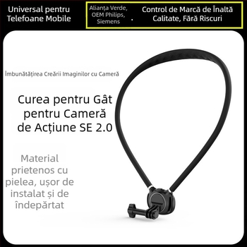 Suport magnetic pentru gât pentru vedere din perspectiva primului persoană — suport fix pentru GoPro și camerele DJI Action | Materiale: silicon, PC, aliaj de aluminiu | Personalizare logo