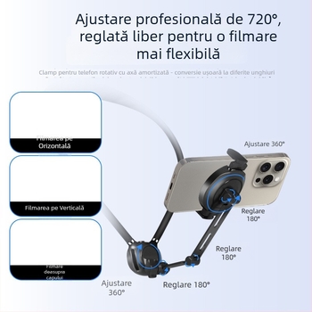 Suport magnetic pentru gât pentru vedere din perspectiva primului persoană — suport fix pentru GoPro și camerele DJI Action | Materiale: silicon, PC, aliaj de aluminiu | Personalizare logo