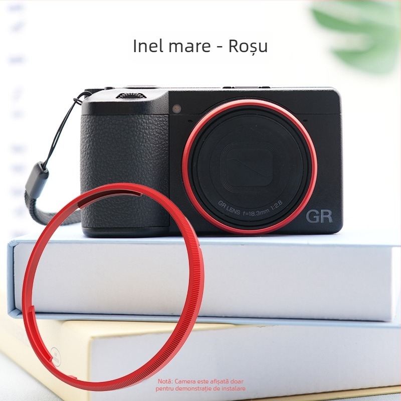 Inel decorativ metalic pentru obiectiv pentru camera DSLR Ricoh GR4 (Material: metal; Model: Ricoh gr4 decorative ring; Compatibil cu: Ricoh GR4)
