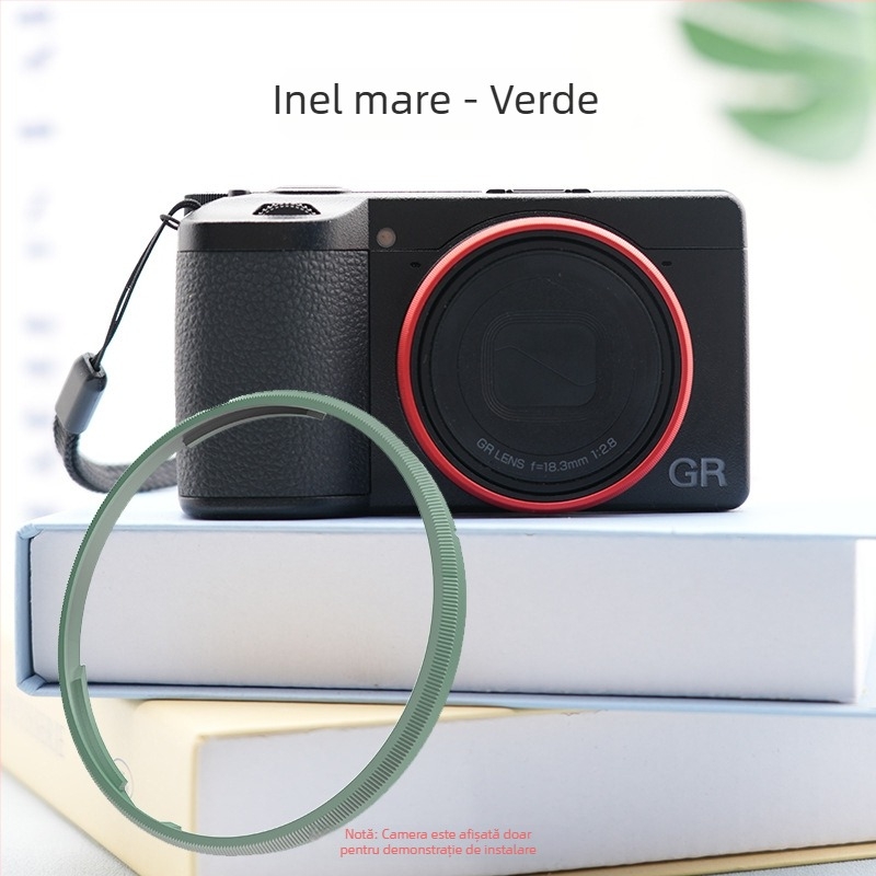 Inel decorativ metalic pentru obiectiv pentru camera DSLR Ricoh GR4 (Material: metal; Model: Ricoh gr4 decorative ring; Compatibil cu: Ricoh GR4)