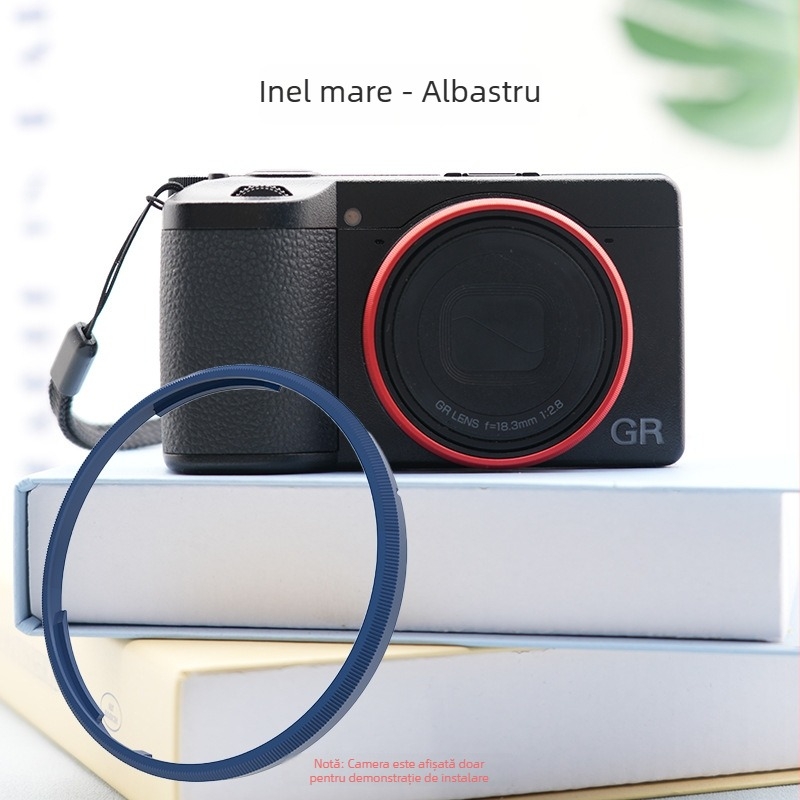Inel decorativ metalic pentru obiectiv pentru camera DSLR Ricoh GR4 (Material: metal; Model: Ricoh gr4 decorative ring; Compatibil cu: Ricoh GR4)