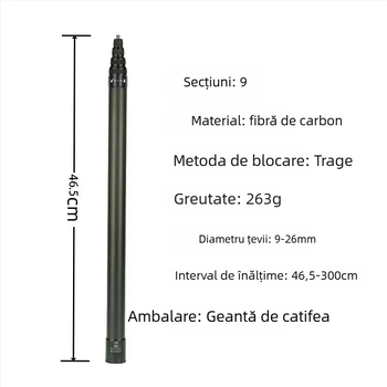 Selfie-stick pentru Insta360 X3/X4 camere de acțiune — fibră de carbon/aluminiu; compatibil cu camerele de acțiune Insta360; Brand: YOTULI. (Brand: YOTULI; Material: fibră de carbon/aluminiu; Compatibil cu: camere de acțiune Insta360)
