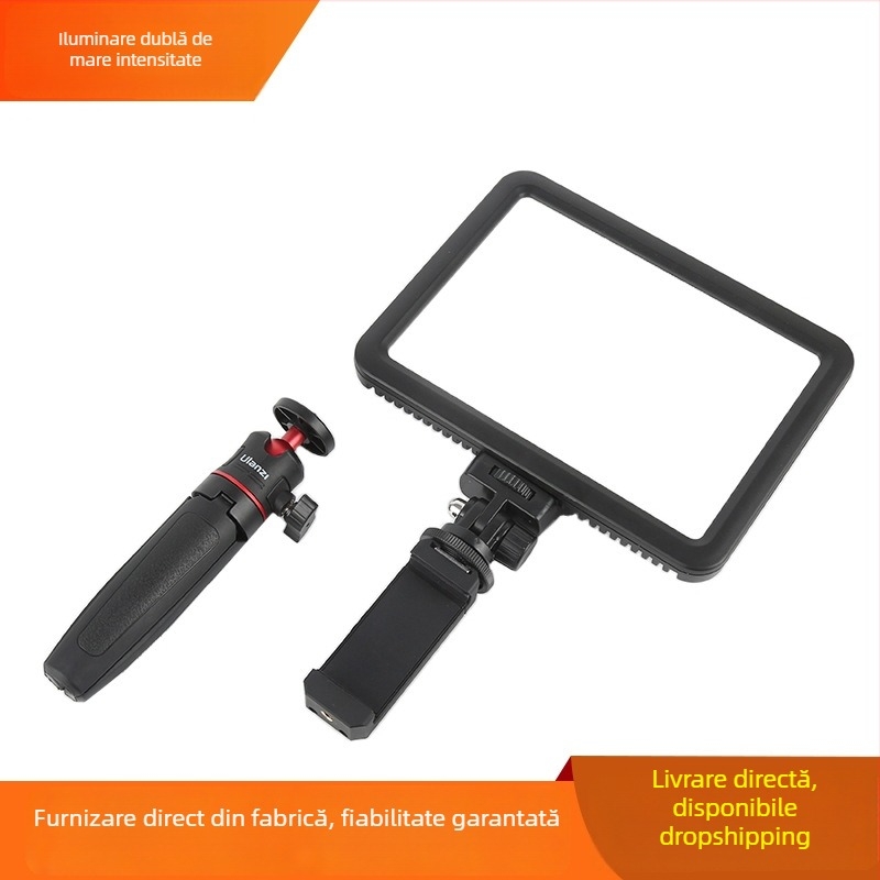Lumină LED portabilă pentru fotografie – tri-culoare, reglaj continuu al luminozității și a temperaturii de culoare (2900–5700K), 110–240V, rază 5 m, model SC-012