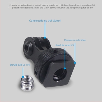 Suport pentru pantof rece GoPro, din aliaj de aluminiu, compatibil cu GoPro 13/Seria întreagă și DJI Osmo Action