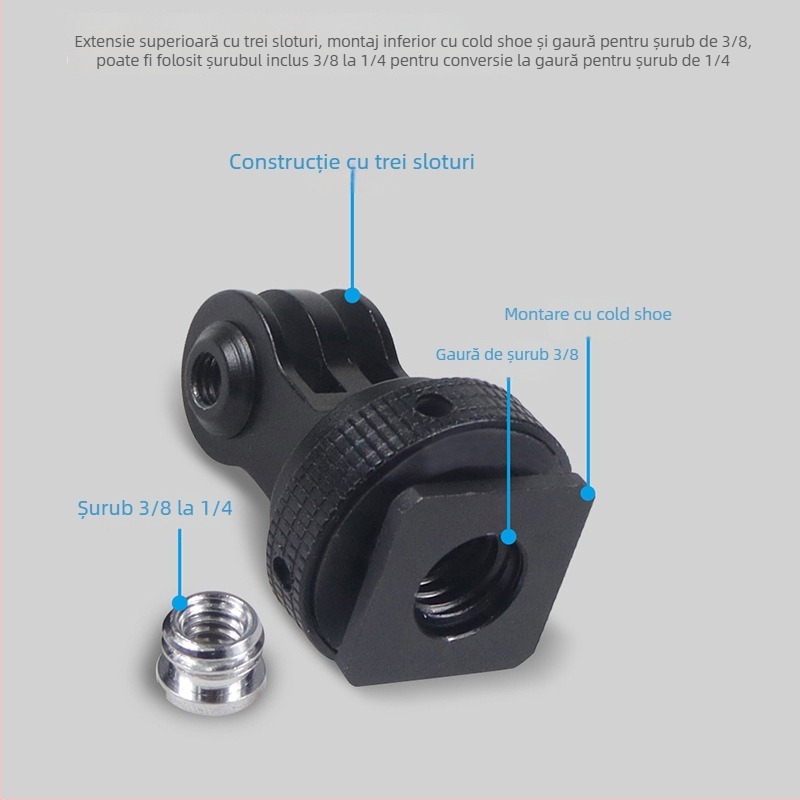 Suport pentru pantof rece GoPro, din aliaj de aluminiu, compatibil cu GoPro 13/Seria întreagă și DJI Osmo Action