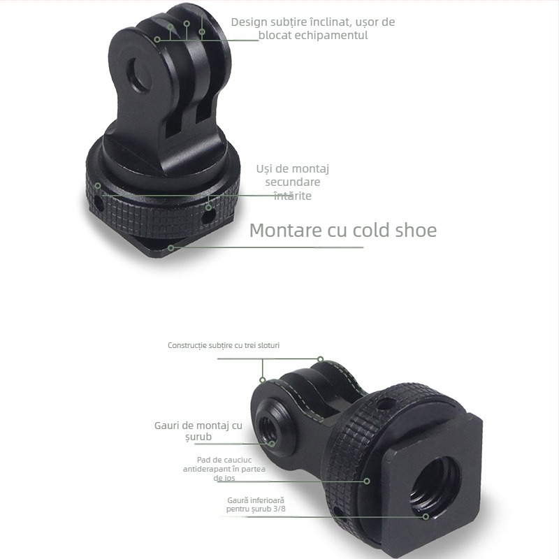 Suport pentru pantof rece GoPro, din aliaj de aluminiu, compatibil cu GoPro 13/Seria întreagă și DJI Osmo Action