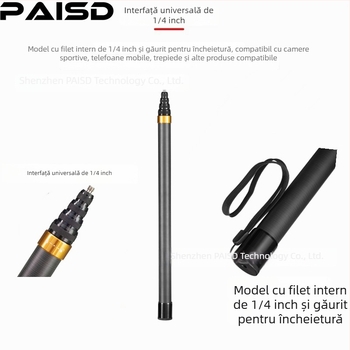 Paisd tijă extensibilă din fibră de carbon pentru Insta360 – model carbon fiber extension rod, material: fibră de carbon, compatibilitate: General