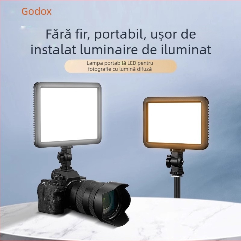 Shenniu LDP8D/BI 18D/BI Lumină de fill pentru fotografie, interior/exterior, panou de lumină moale, intensitate reglabilă, alimentare proprie