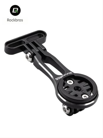 ROCKBROS Suport extins pentru bicicletă pentru computer de ciclism, montură pentru lanternă și bază pentru cameră de acțiune – aliaj de aluminiu AL6061
