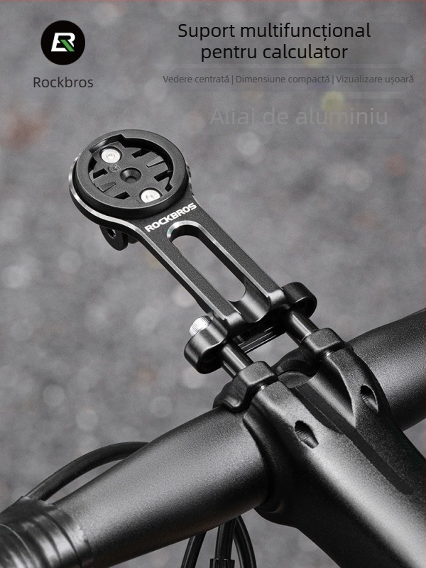 ROCKBROS Suport extins pentru bicicletă pentru computer de ciclism, montură pentru lanternă și bază pentru cameră de acțiune – aliaj de aluminiu AL6061