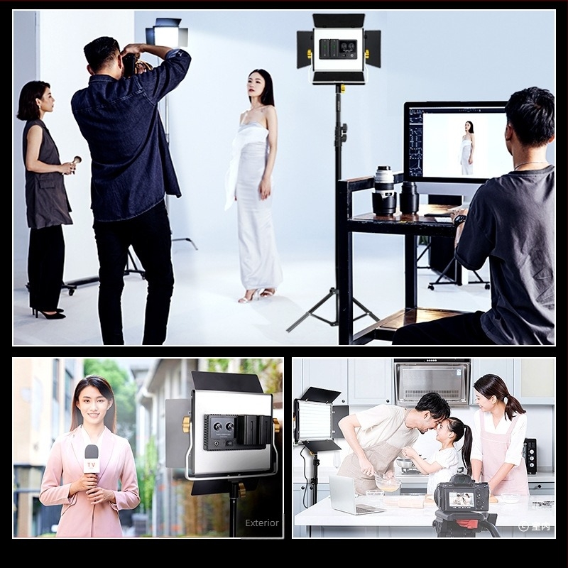 W660S Lampa LED profesională pentru fotografie — interior/exterior, 40W, 14.8V, 3200–6500K ±200K, reglaj intensitate și temperatură culoare, compatibil cu bateriile F550/F750/F970 cu adaptor