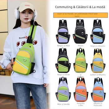 Geantă crossbody din pânză Oxford cu fermoar, buzunare interioare pentru telefon și ID (buzunar pentru telefon, buzunar ID)