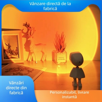 Lampă de podea cu temă astronaut, apus cu proiecție de fundal pentru fotografii, lampă de noapte pentru dormitor, baterie încorporată, fără control inteligent