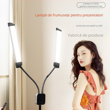 Lumină de umplere dreptunghiulară cu brațe duble pentru fotografie și selfie – 110-220V, 3000–6000K, reglabilă intensitatea luminii și temperatura de culoare
