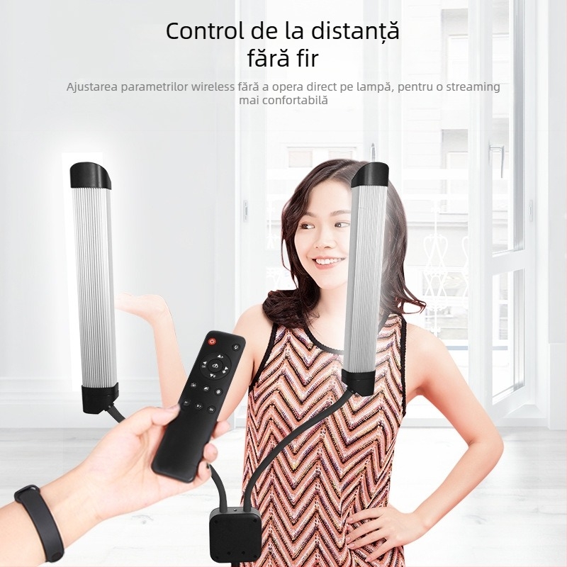 Lumină de umplere dreptunghiulară cu brațe duble pentru fotografie și selfie – 110-220V, 3000–6000K, reglabilă intensitatea luminii și temperatura de culoare