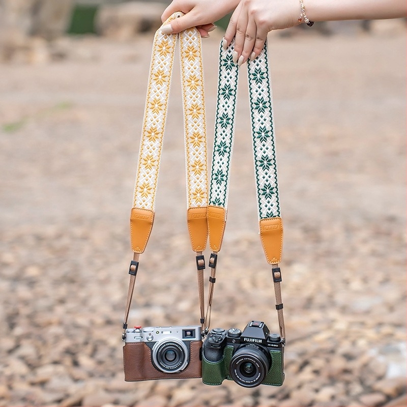 Bretea de umăr pentru cameră, stil etnic, compatibilă cu Fuji, Nikon, Sony, Canon și Ricoh
