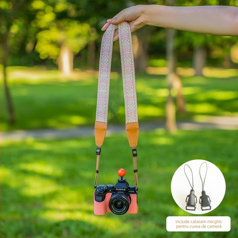 Bretea de umăr pentru cameră, stil etnic, compatibilă cu Fuji, Nikon, Sony, Canon și Ricoh