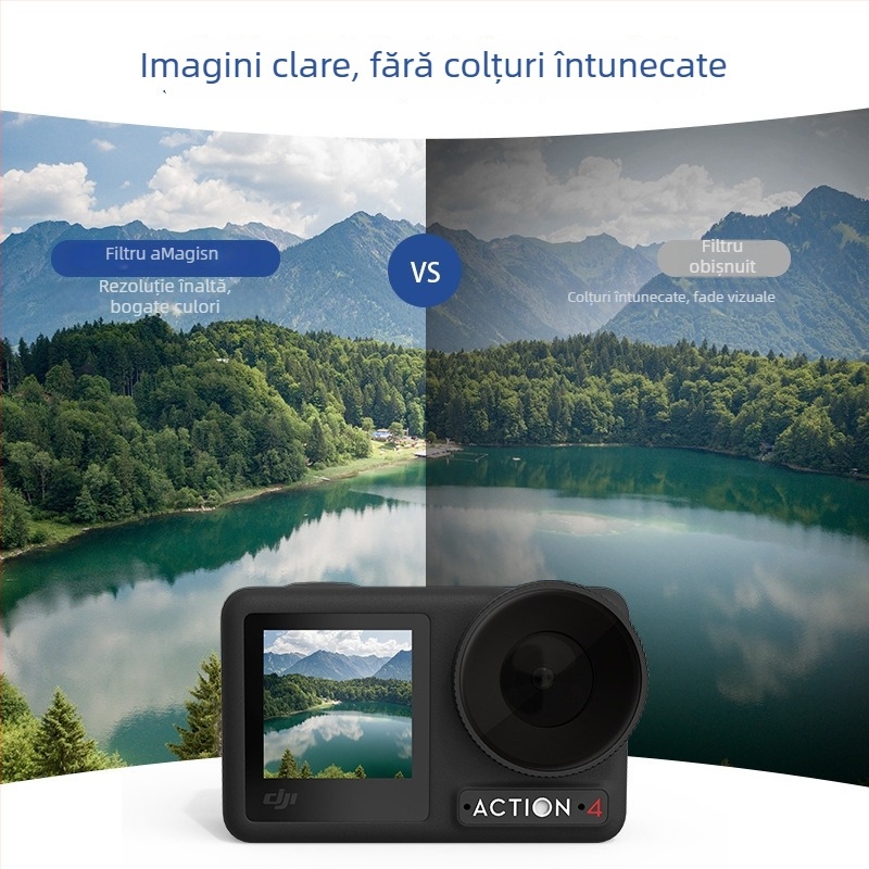 Filtru ND/CPL/UV Amagisn pentru DJI Osmo Action 5 Pro / 4 – aliaj de aluminiu + sticlă; pachetul include filtrul și cutia de protecție