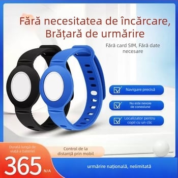 Ceas GPS antipierdere pentru copii și persoane în vârstă — localizator cu găsire Bluetooth, compatibil Android/iOS, baterie 210mAh, corp ABS