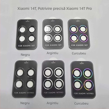 Ramă de protecție a obiectivului cu design Eagle Eye, cadru metalic + sticlă securizată, film pentru obiectiv, HD, rezistent la praf, anti-cadere pentru Xiaomi