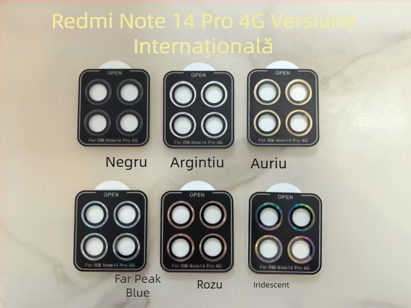 Ramă de protecție a obiectivului cu design Eagle Eye, cadru metalic + sticlă securizată, film pentru obiectiv, HD, rezistent la praf, anti-cadere pentru Xiaomi