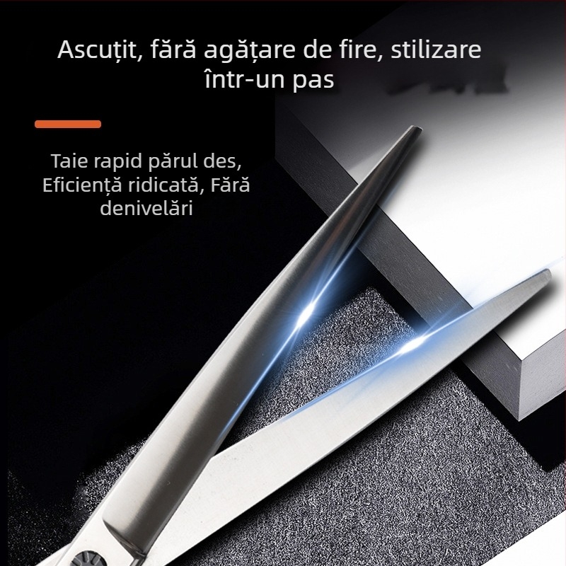 Hanchuang set de foarfece pentru animale de companie din oțel inoxidabil 440C, vârf curbat, lamă zimțată