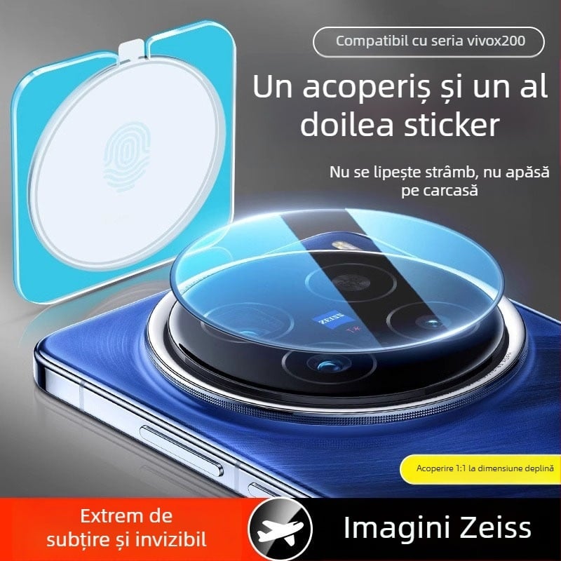 Protecție pentru obiectivul camerei pentru Vivo X200 Pro și X200 Pro Mini; film pentru obiectiv; sticlă temperată; rezistent la explozie
