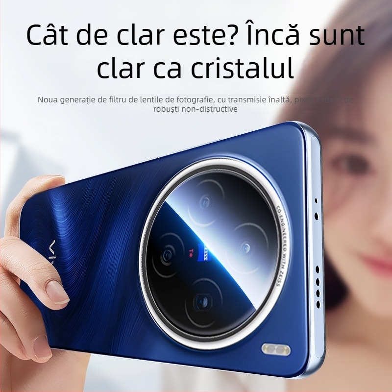 Protecție pentru obiectivul camerei pentru Vivo X200 Pro și X200 Pro Mini; film pentru obiectiv; sticlă temperată; rezistent la explozie
