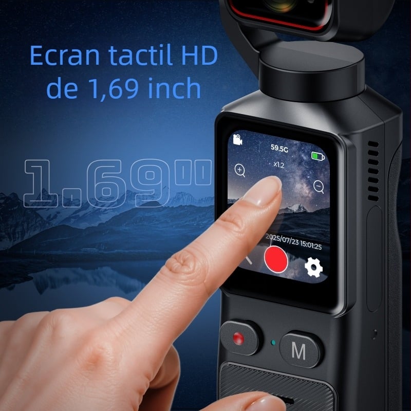 L19 Cameră de acțiune 4K cu stabilizare anti-tremur, impermeabilă și rezistentă la praf, ecran tactil 1.69''