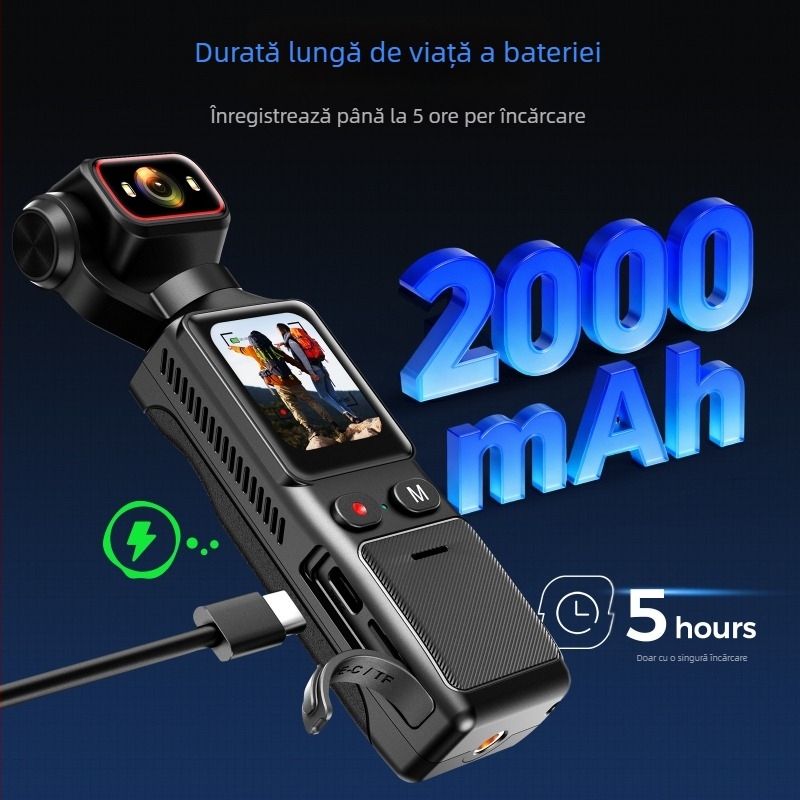L19 Cameră de acțiune 4K cu stabilizare anti-tremur, impermeabilă și rezistentă la praf, ecran tactil 1.69''