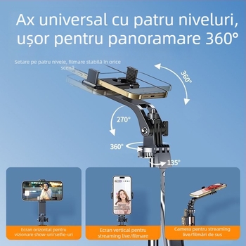 Stabilizator gimbal pentru telefon – din oțel inoxidabil, manual, anti-vibrații, fără telecomandă, fără Bluetooth, fără lumină auxiliară, fără IBIS