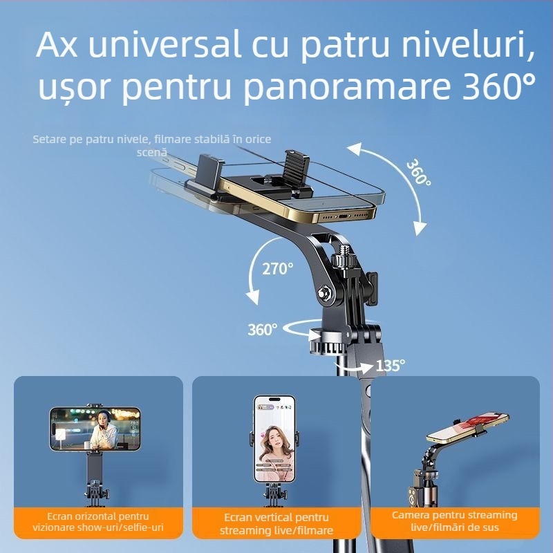Stabilizator gimbal pentru telefon – din oțel inoxidabil, manual, anti-vibrații, fără telecomandă, fără Bluetooth, fără lumină auxiliară, fără IBIS