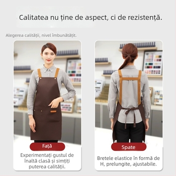 Șorț fără mâneci personalizat pentru manichiuristă — rezistent la apă și la ulei, poliester, stil modern